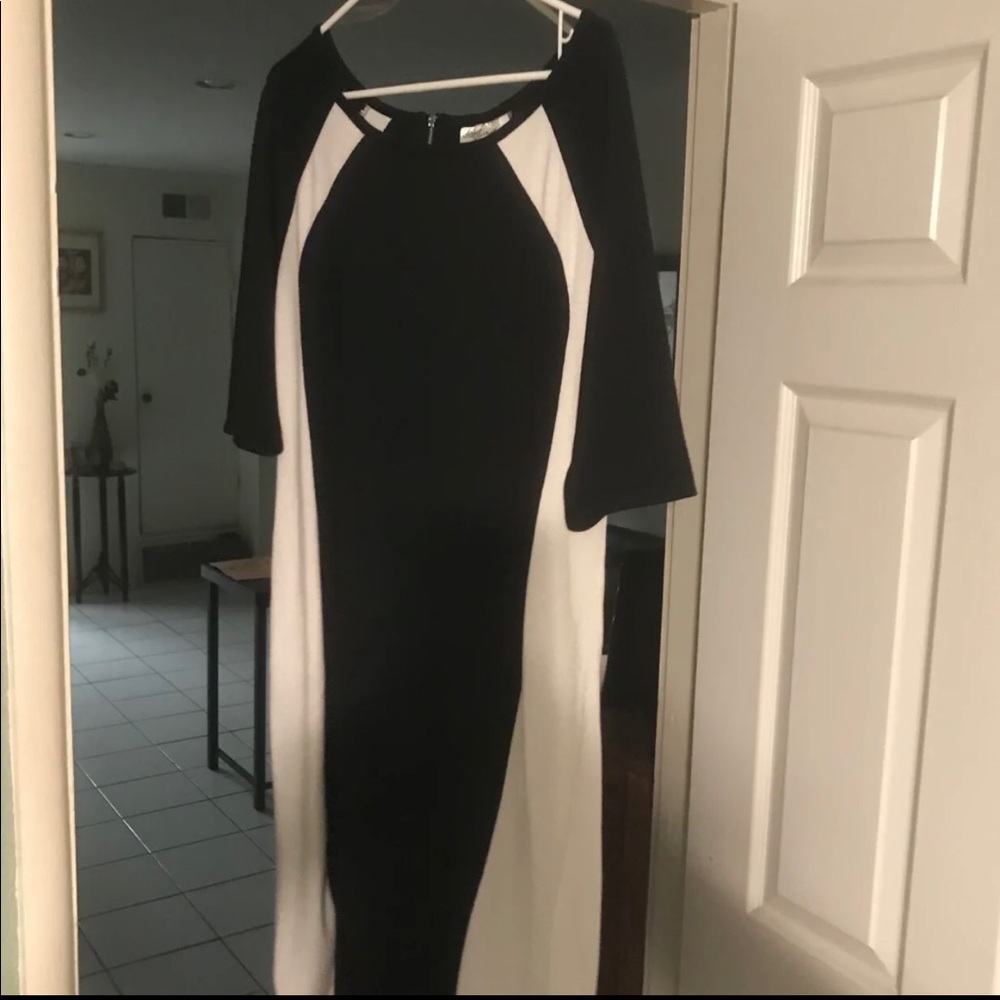 Ladies black and white dress